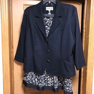 Women’s black and white dress suit